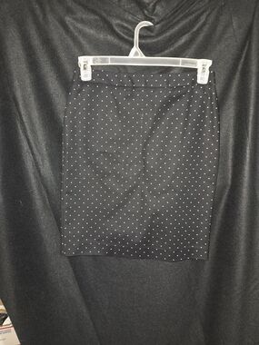 Liz Claiborne Black Pencil Skirt with White Polka Dots